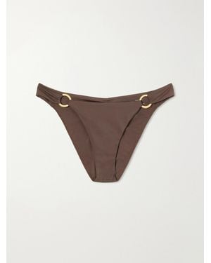 Away That Day Sorrento Embellished Recycled Stretch Bikini Briefs - Natural