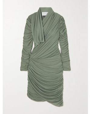 AZ FACTORY Ester Manas Draped Stretch-Tulle Mini Dress - Green