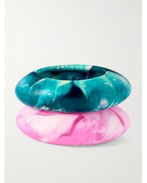 Dinosaur Designs Rock Medium Set Of Two Resin Bangles - Pink