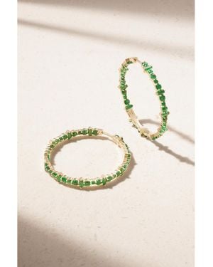Ileana Makri 18-Karat Emerald Hoops Earrings - Natural