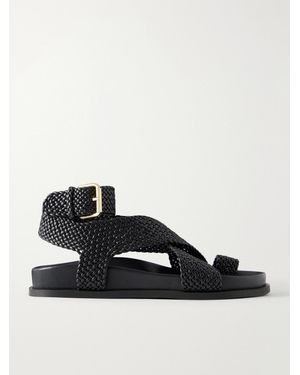 A.Emery Jalen Woven Leather Sandals - Black