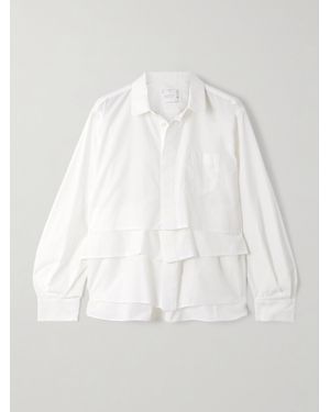 Sacai Mehrlagiges Hemd Aus Popeline - Weiß