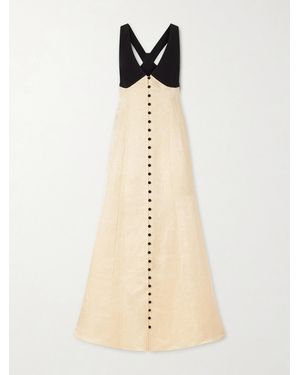 Rosie Assoulin Row, Row, Row Your Buttons Linen-Blend Maxi Dress - Natural