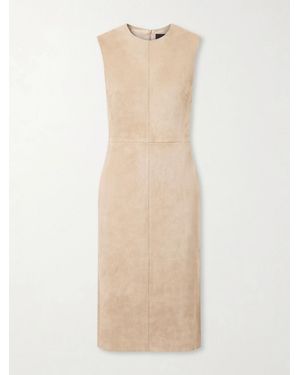 Stouls Eva Panelled Suede Midi Dress - Natural