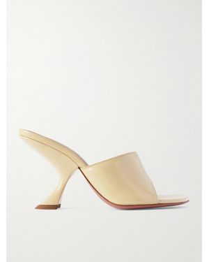 AMINA MUADDI Mules En Cuir Verni Taylor - Neutre