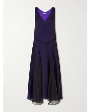 Kallmeyer Millie Asymmetrisches Kleid Aus Seidenchiffon Mit Falten - Blau