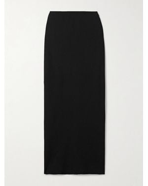 La Ligne Knitted Midi Skirt - Black