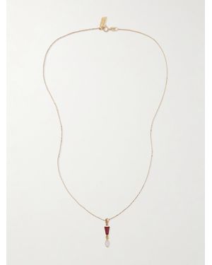 Loren Stewart Carmilla, Garnet And Topaz Necklace - White