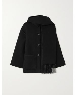 TOTEME Scarf-Effect Wool-Blend Jacket - Black