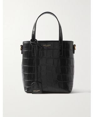 Saint Laurent Toy Mini Tote Aus Leder Mit Krokodileffekt - Schwarz