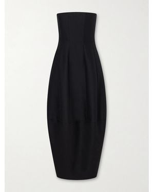 KHAITE Stela Wool And Silk-Blend Midi Dress - Blue