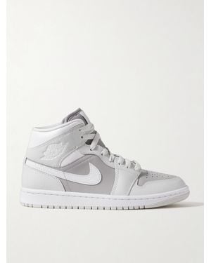Nike Air Jordan 1 Mid Leather Sneakers - White