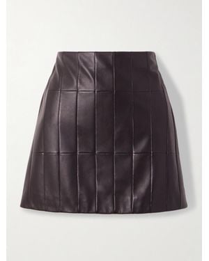 Veronica de Piante Cecily Panelled Leather Mini Skirt - Brown