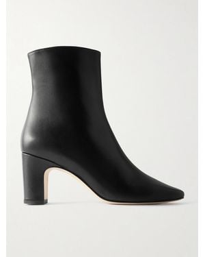 Manolo Blahnik Ofaralo Leather Ankle Boots - Black