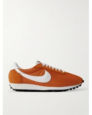 Nike Ld-1000 Leather And Brushed Suede-Trimmed Mesh Trainers - Brown
