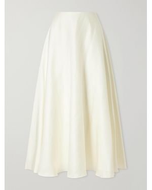 Cult Gaia Cyrene Silk-Twill Midi Skirt - White