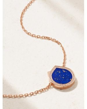 Repossi Antifer 18-Karat Rose, Lapis Lazuli And Diamond Necklace - Blue