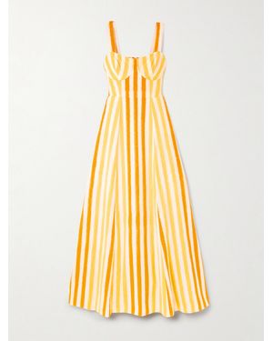 Emporio Sirenuse Azzurra Striped Cotton Maxi Dress - Metallic