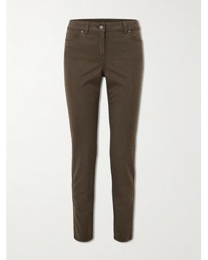 James Purdey & Sons Stretch-Cotton, Tencel And Silk-Blend Twill Skinny Trousers - Grey