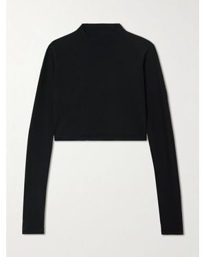 Alaïa Verkürztes Oberteil Aus Jersey - Schwarz