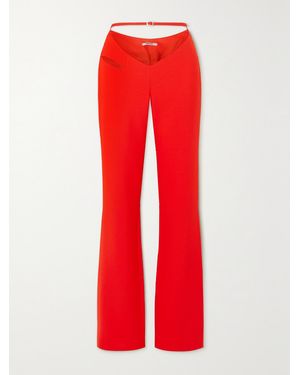 Supriya Lele Cutout Woven Straight-Leg Pants - Red