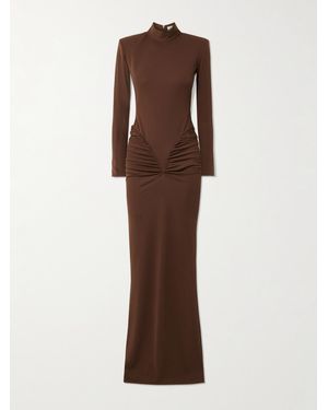 The New Arrivals Ilkyaz Ozel Darja Draped Stretch-Jersey Gown - Brown