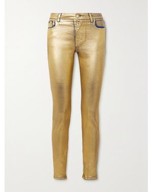 Tom Ford Metallic Coated Mid-Rise Skinny Jeans - Natural