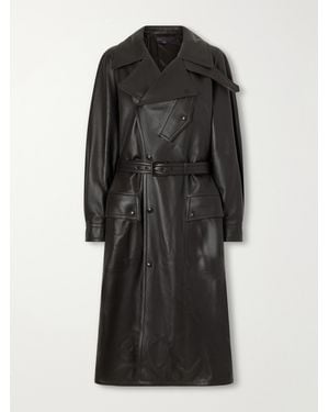 Ralph Lauren Belted Leather Coat - Black