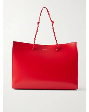 Jil Sander Tangle Large Leather Tote - Red