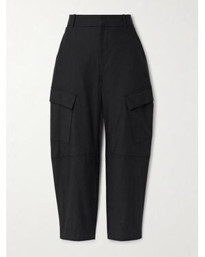 Another Tomorrow Lyocell And Cotton-Blend Twill Barrel-Leg Cargo Pants - Black