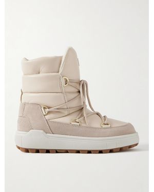 Bogner Chamonix Leather And Suede Snow Boots - Natural
