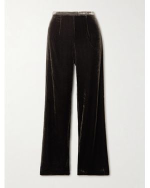 LeKasha San Polo Velvet Wide-Leg Pants - Black