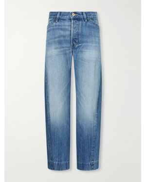 RÙADH The Bijou Cropped Recycled Low-Rise Straight-Leg Jeans - Blue