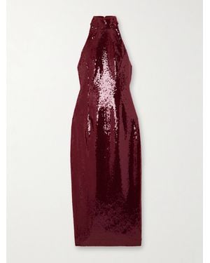 Rebecca Vallance Zelda Midikleid Aus Satin Mit Pailletten Und Schleifen - Rot
