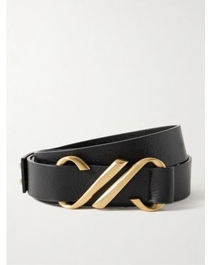 Proenza Schouler Textured-Leather Belt - Black