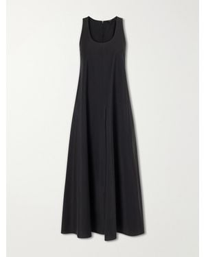Theory Gathered Cotton And Nylon-Blend Maxi Dress - Black
