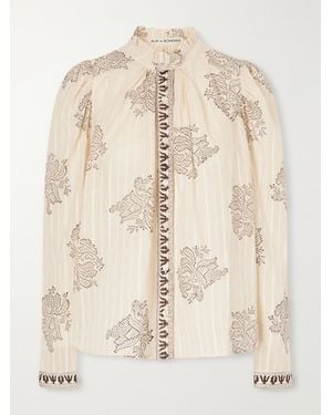 Alix Of Bohemia Artemis Striped Printed Cotton-Dobby Shirt - Natural