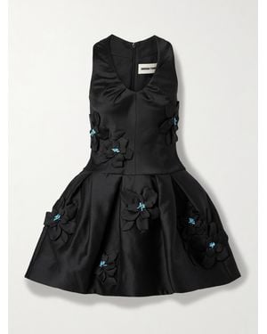 ShuShu/Tong Minikleid Aus Duchesse-Satin Mit Verzierungen Und Applikationen - Schwarz