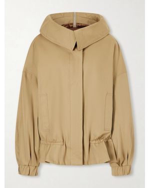 Dries Van Noten Gathered Cotton-Twill Hooded Jacket - Natural