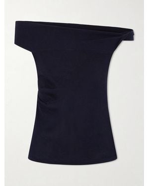 arch4 Off-The-Shoulder Silk And Cashmere-Blend Top - Blue