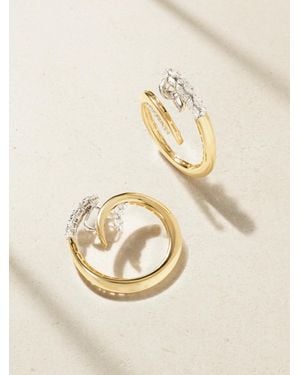 YEPREM Golden Strada Drop Creolen Aus 18 Karat Gelb- Und Weißgold Mit Diamanten - Natur