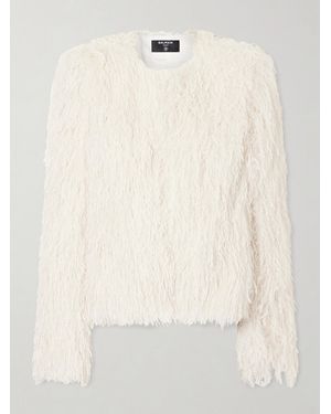 Balmain Fringed Tweed Jacket - Natural