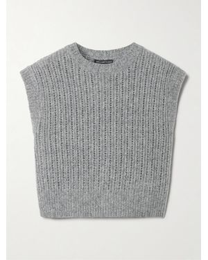 James Perse Pull Sans Manches Raccourci En Cachemire Et Soie Mélangés - Gris