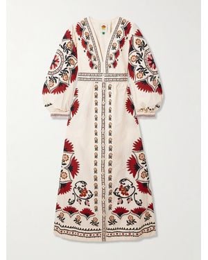 FARM Rio Cashew Mandala Floral-Print Cotton-Poplin Maxi Dress - Natural