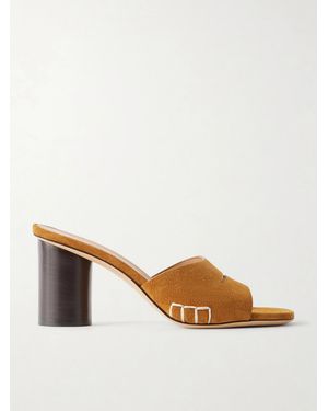 JW Anderson Loafer Suede Mules - Natural
