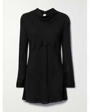 KHAITE Vray Cutout Silk-Georgette Top - Black