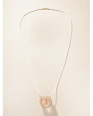 Marisa Klass 18-Karat, Leather And Quartz Pendant Necklace - Natural