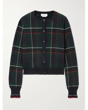 McQueen Checked Wool Cardigan - Black