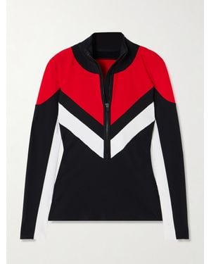 Perfect Moment Printed Stretch-Jersey Base Layer - Black