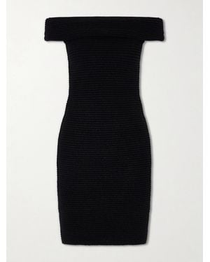 Magda Butrym Off-The-Shoulder Knitted Midi Dress - Black